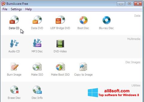Skärmdump BurnAware Free för Windows 8