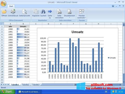 Skärmdump Excel Viewer för Windows 8