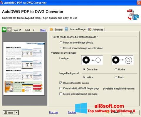 Skärmdump PDF to DWG Converter för Windows 8