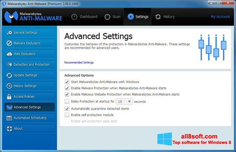 Skärmdump Malwarebytes Anti-Malware för Windows 8