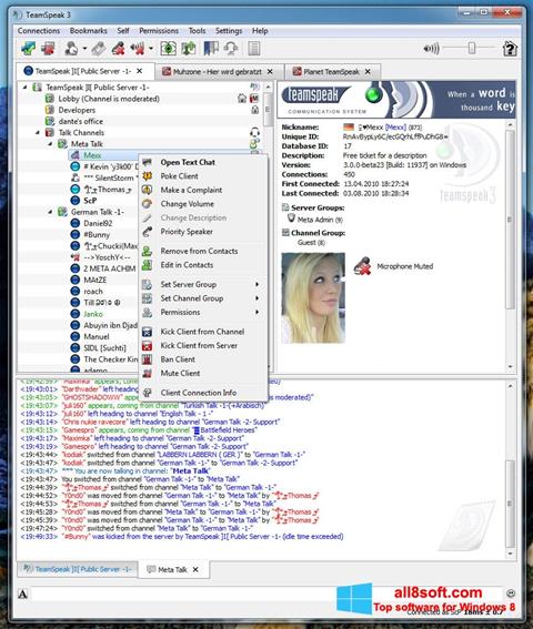 Skärmdump TeamSpeak för Windows 8