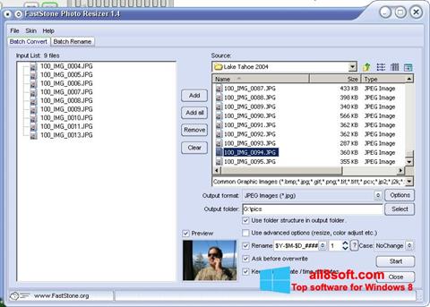 Skärmdump FastStone Photo Resizer för Windows 8