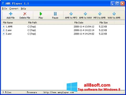 Skärmdump AMR Player för Windows 8