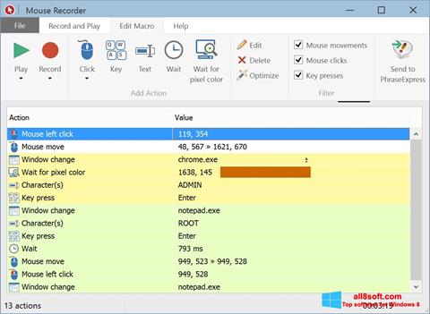 Skärmdump Mouse Recorder för Windows 8