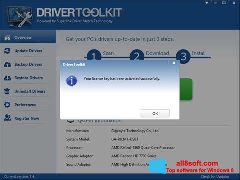 Skärmdump Driver Toolkit för Windows 8