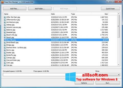 Skärmdump Free Disc Burner för Windows 8