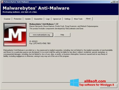 Skärmdump Malwarebytes Anti-Malware Free för Windows 8