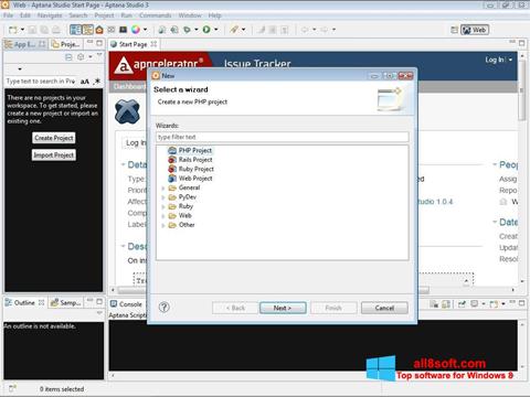 Skärmdump Aptana Studio för Windows 8