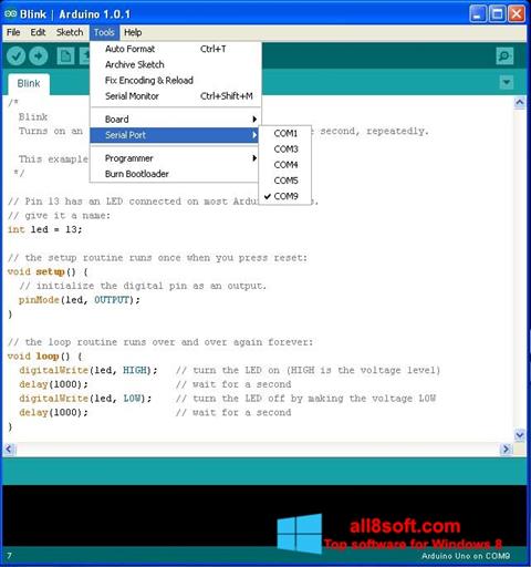 Skärmdump Arduino för Windows 8