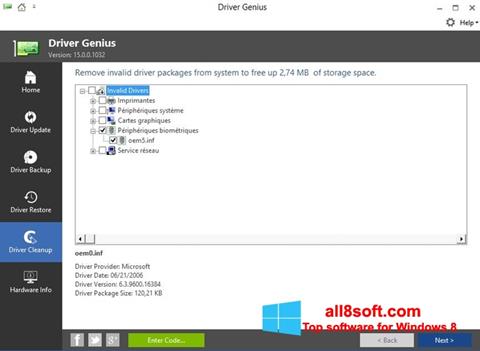 Skärmdump Driver Genius för Windows 8