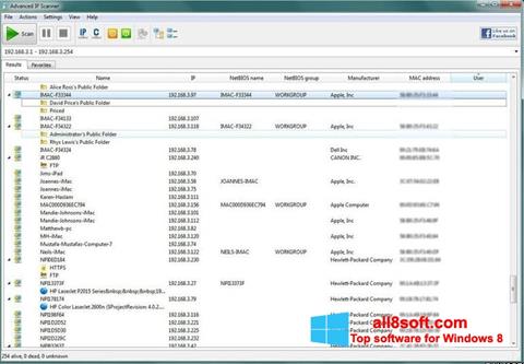 Skärmdump Advanced IP Scanner för Windows 8