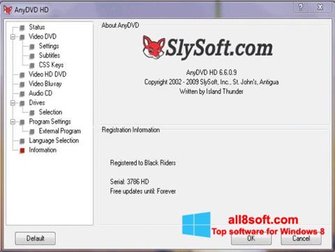 Skärmdump AnyDVD för Windows 8