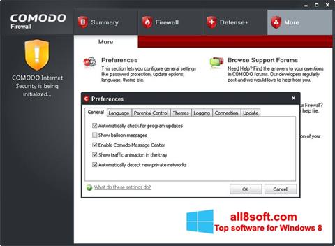 Skärmdump Comodo Firewall för Windows 8