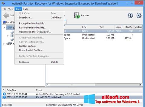 Skärmdump Active Partition Recovery för Windows 8