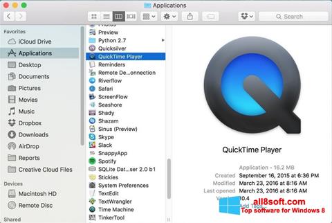 Skärmdump QuickTime Pro för Windows 8