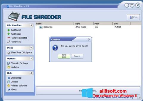 Skärmdump File Shredder för Windows 8
