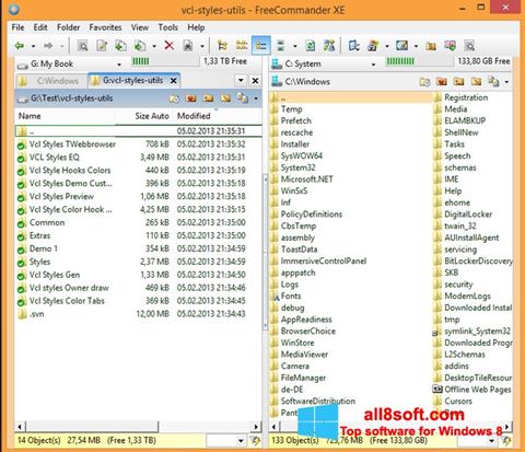 Skärmdump FreeCommander för Windows 8
