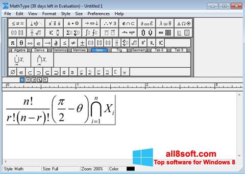 Skärmdump MathType för Windows 8