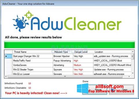 Skärmdump AdwCleaner för Windows 8