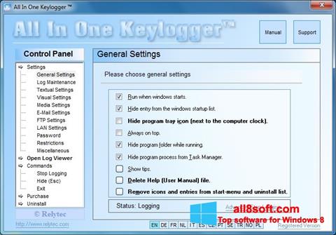 Skärmdump Keylogger för Windows 8