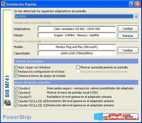 Skärmdump PowerStrip för Windows 8