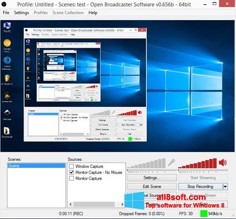 Skärmdump Open Broadcaster Software för Windows 8