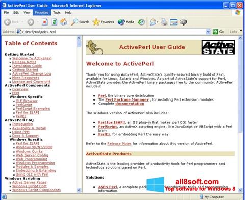 Skärmdump ActivePerl för Windows 8