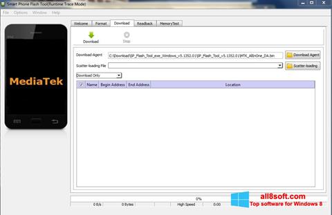 Skärmdump FlashTool för Windows 8