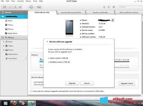 Skärmdump LG PC Suite för Windows 8