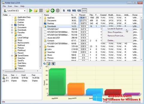 Skärmdump Folder Size för Windows 8