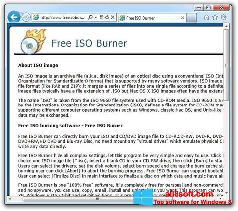 Skärmdump ISO Burner för Windows 8