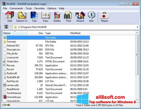 Skärmdump WinRAR för Windows 8