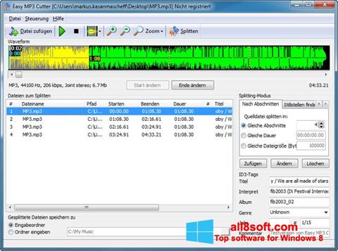 Skärmdump MP3 Cutter för Windows 8