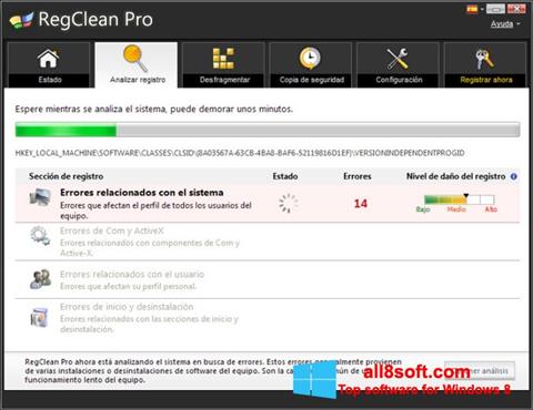 Skärmdump RegClean Pro för Windows 8