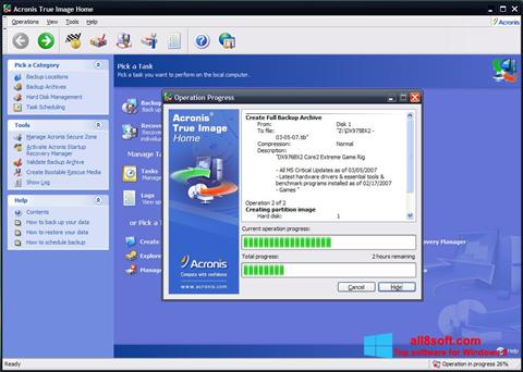 Skärmdump Acronis True Image för Windows 8