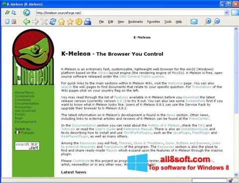 Skärmdump K-Meleon för Windows 8
