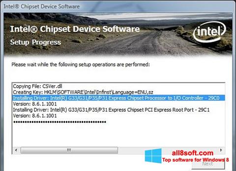 Skärmdump Intel Chipset Device Software för Windows 8