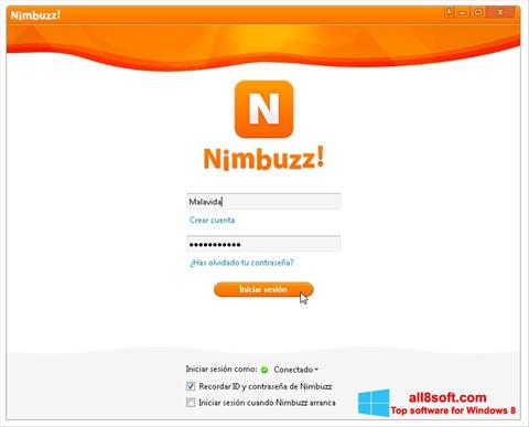 Skärmdump Nimbuzz för Windows 8