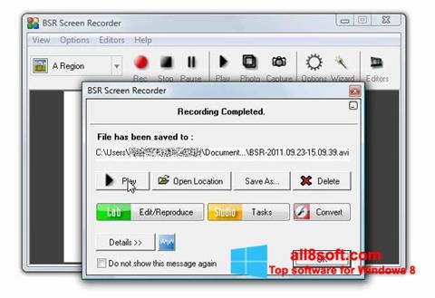 Skärmdump BSR Screen Recorder för Windows 8