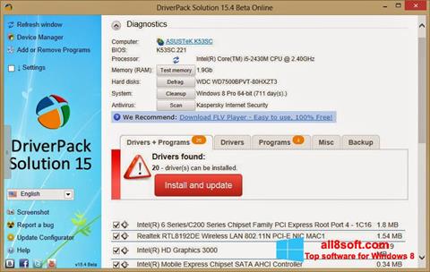 Skärmdump DriverPack Solution Online för Windows 8