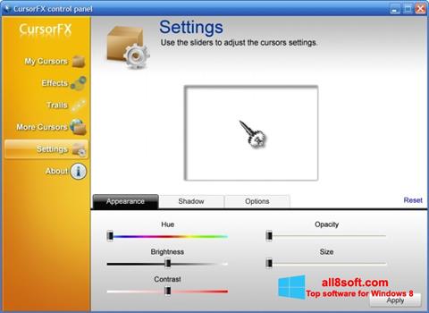 Skärmdump CursorFX för Windows 8