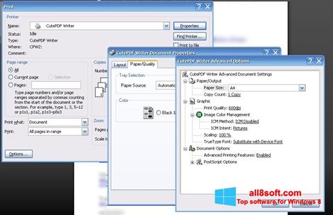 Skärmdump CutePDF Writer för Windows 8