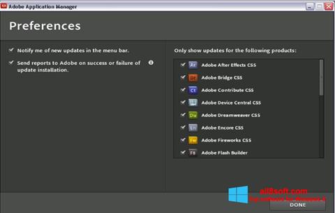 Skärmdump Adobe Application Manager för Windows 8