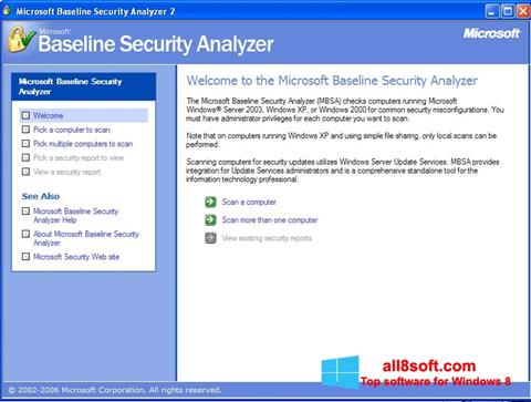 Skärmdump Microsoft Baseline Security Analyzer för Windows 8