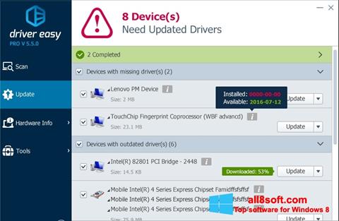 Skärmdump Driver Easy för Windows 8