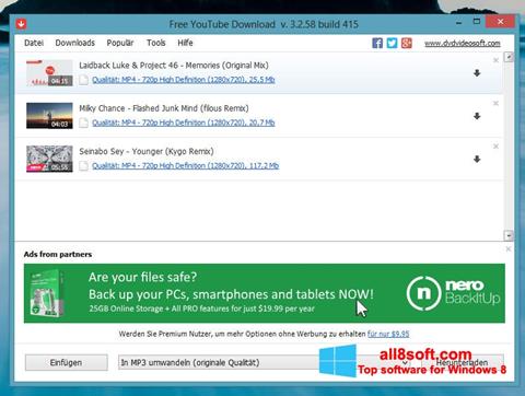 Skärmdump Free YouTube Download för Windows 8