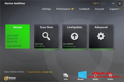 Skärmdump Norton AntiVirus för Windows 8