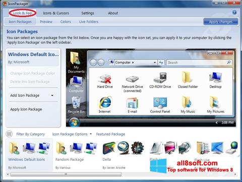 Skärmdump IconPackager för Windows 8
