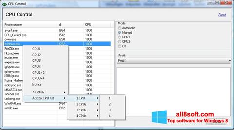 Skärmdump CPU-Control för Windows 8