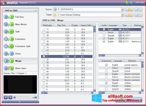 Skärmdump DVDFab för Windows 8